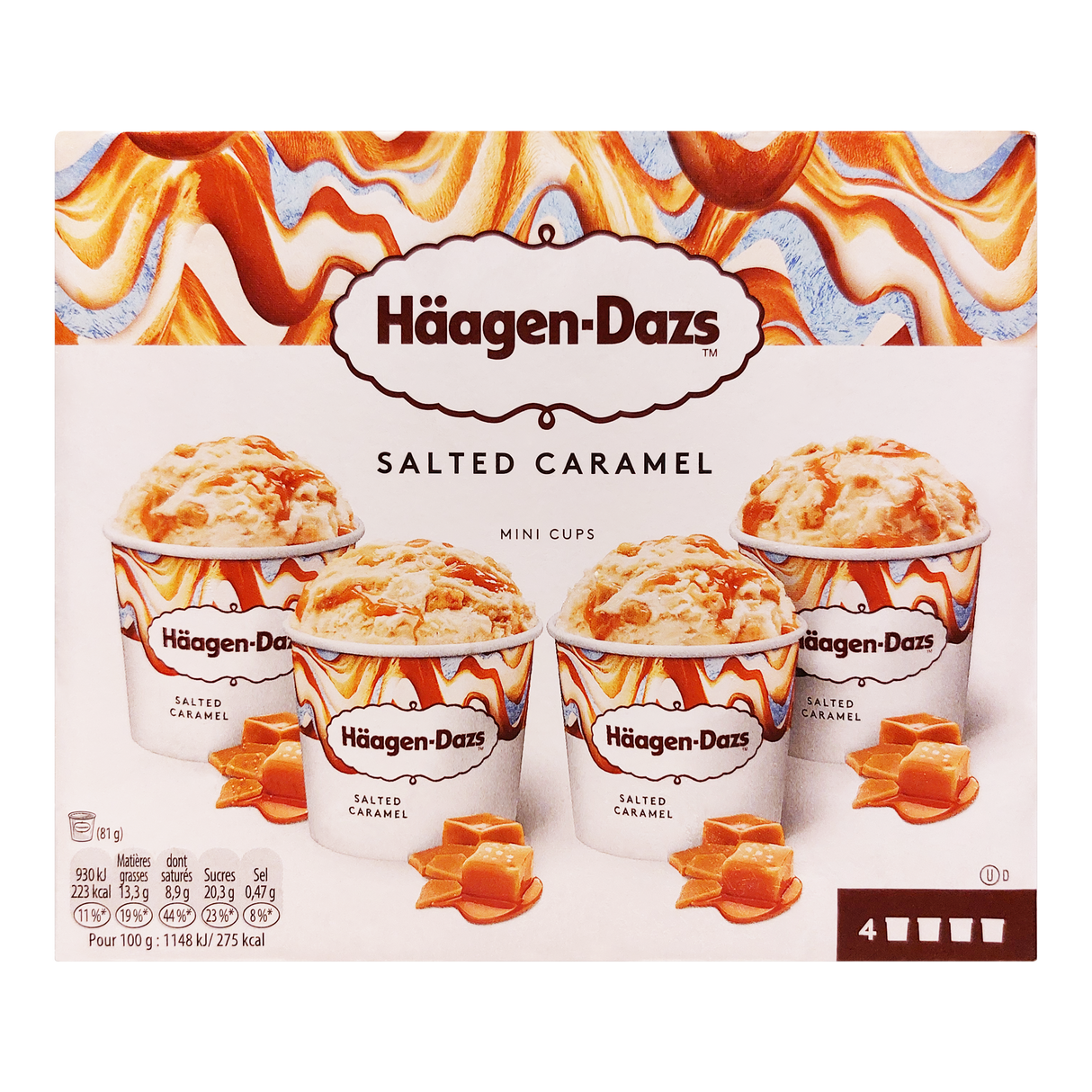 Glace 4 mini pots salted caramel