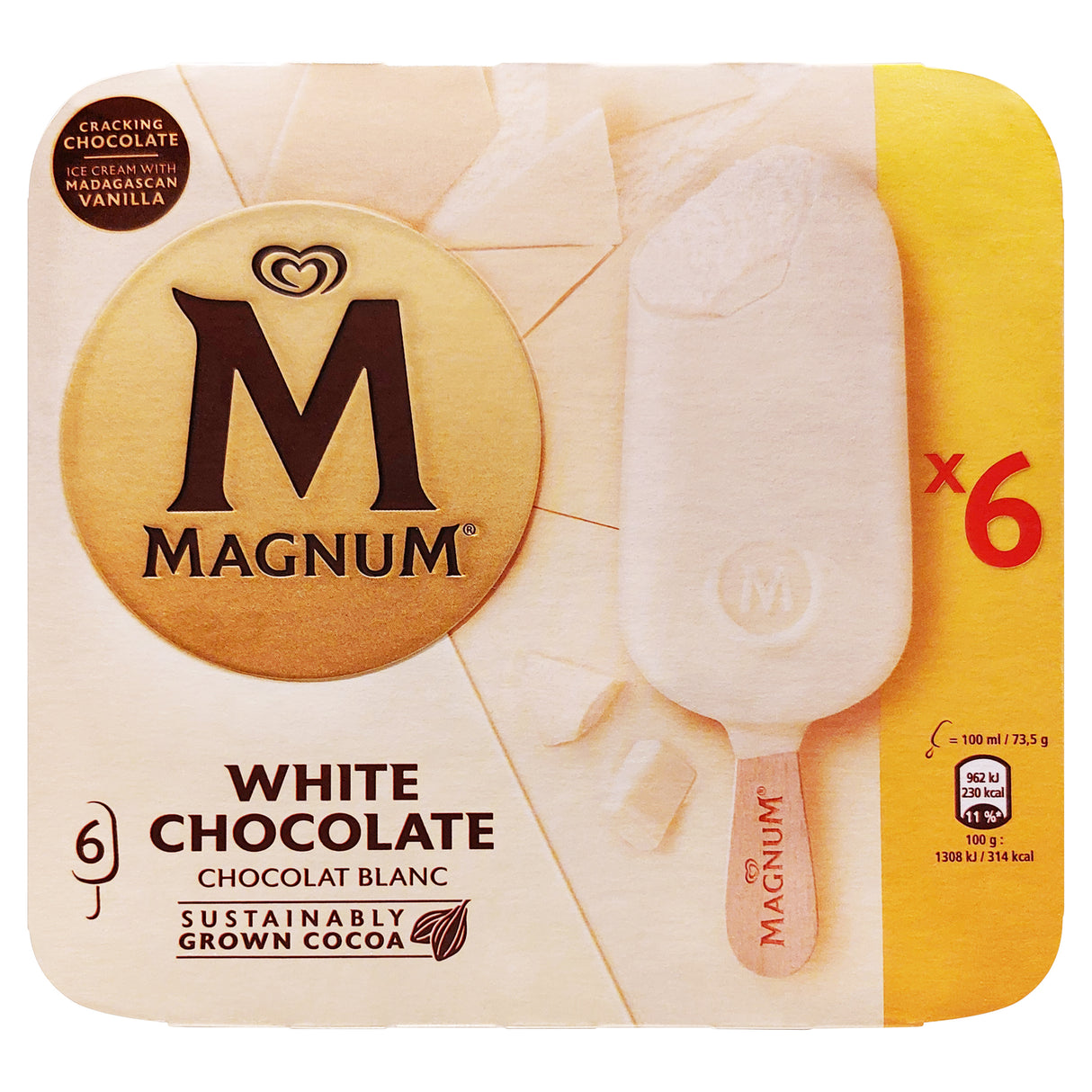 Bâtonnets glacés Magnum White Chocolate