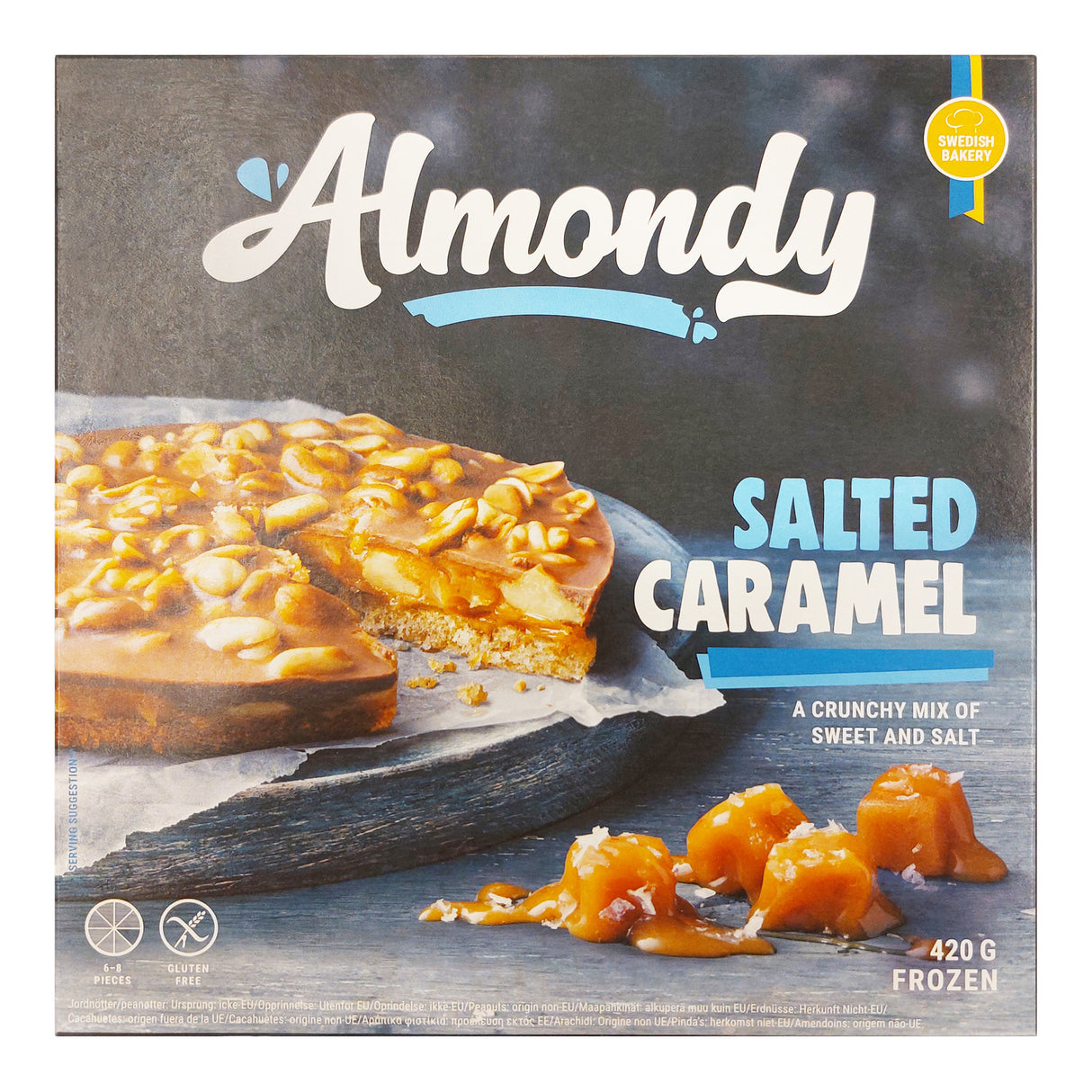 Gâteau aux amandes, caramel salé cacahuète